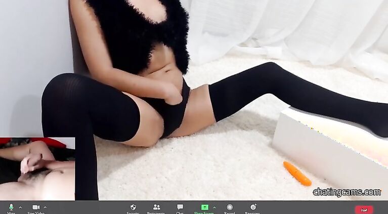 Hot mature milf in stockings masturbate on webcam chat