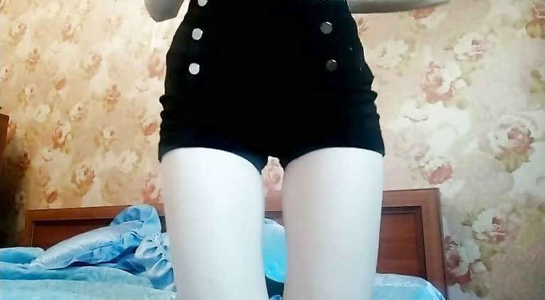 schoolgirl bored alone at home