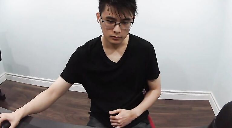 cute asian guy caught on webcam