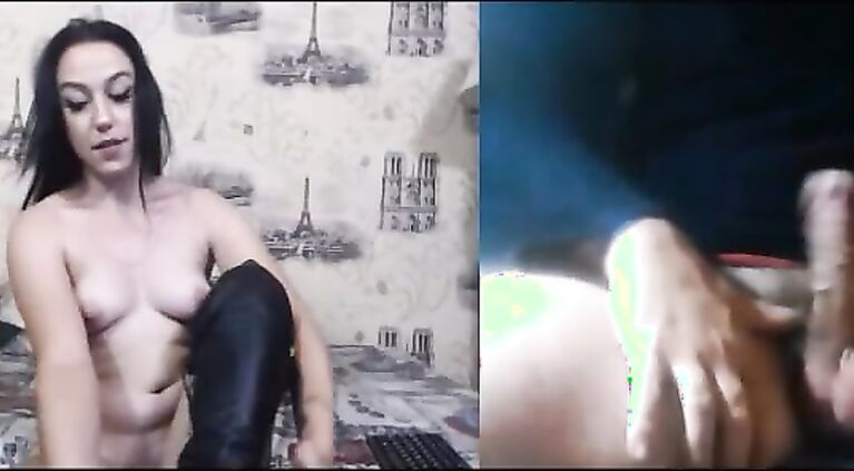 AnnaDarren, cumshot service in cam (with audio)