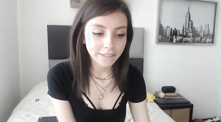 Cute petite Alice getting naked and horny in a webcam show