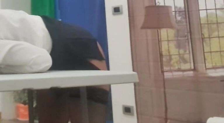 Webcam record Pablo fuck secretary on the table she had stocking and mini skirt