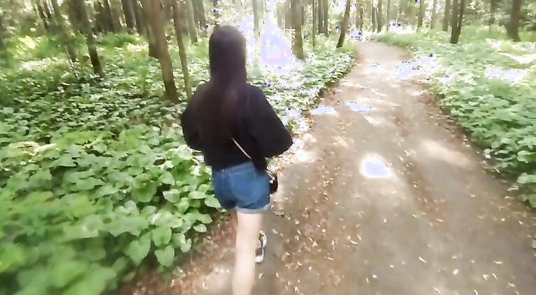 Kaleb_Blake1 and Leaalm walk through the woods ended with a great blowjob
