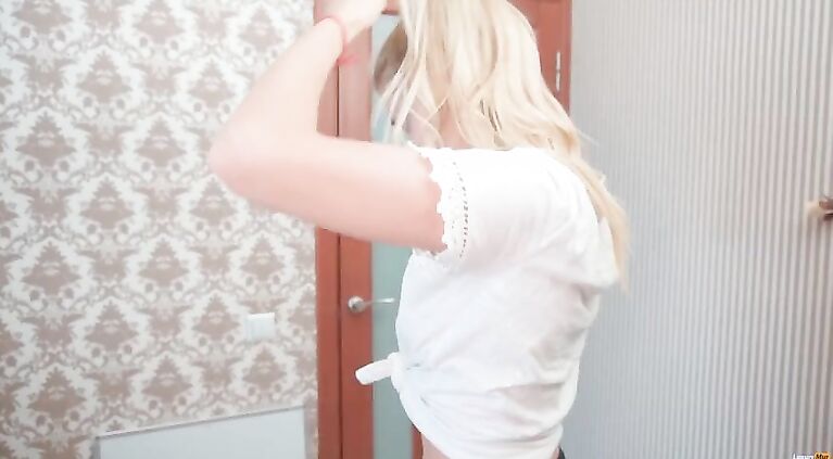 Wet tank top on LuxuryMur-cumshot on her face