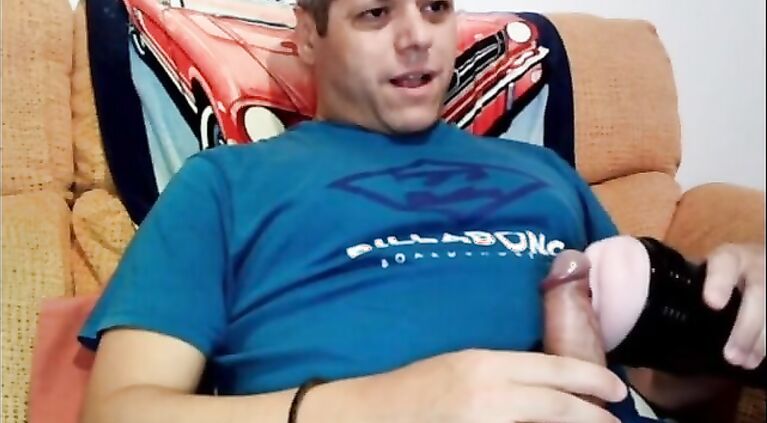 Hot Guy Fucks Fleshlight on Webcam Ends With Big Cumshot