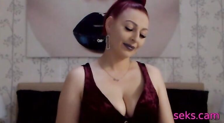 Hot strict redhead lady on cam