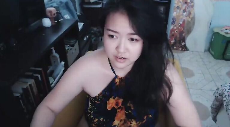 Cute Asian with huge boobs on webcam