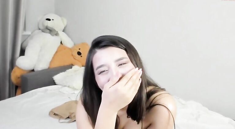 Asian young webcam girl, masturbate, big boobs, orgasm