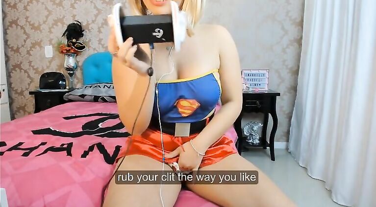 Sexy LATINA Cosplay SuperGirl Joi Jerk Off Came a Lot for you Squirt